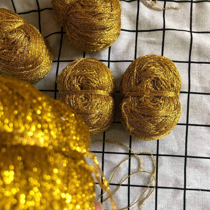 CLISIL Gold Lurex Polyester Yarn, 2mm, 90g - Image 4